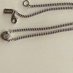 Coach Silver Chain Necklace with Round Pendant